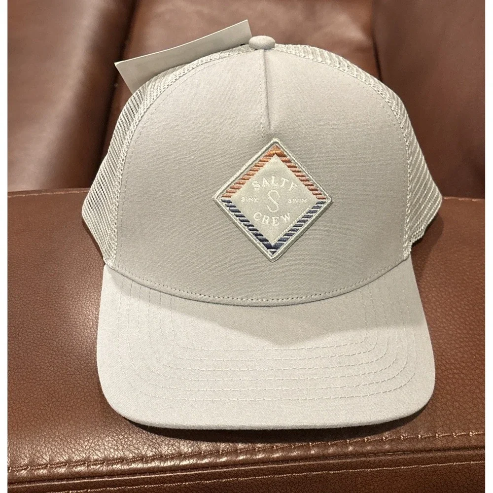 Salty Crew Men SnapBack Faded Trucker Retro Hat Meshback Slate Adjustible NEW